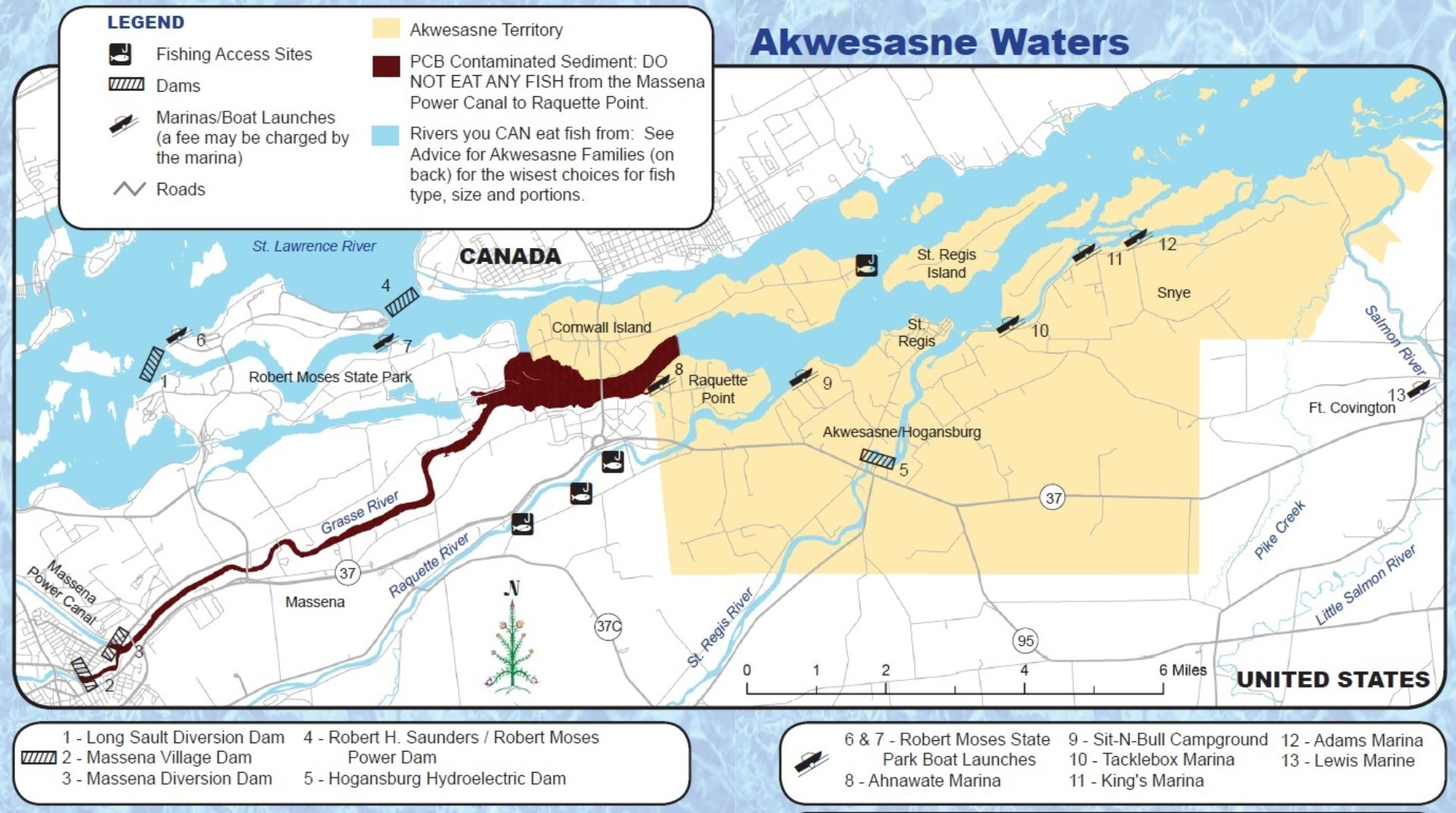 Akwesasne Fishing Map